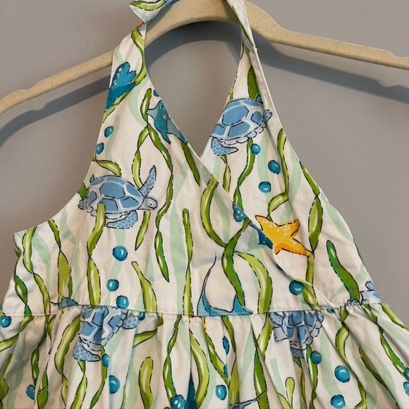 Gymboree Splash 8 Undersea wrap bodice halter dres - Picture 2 of 4